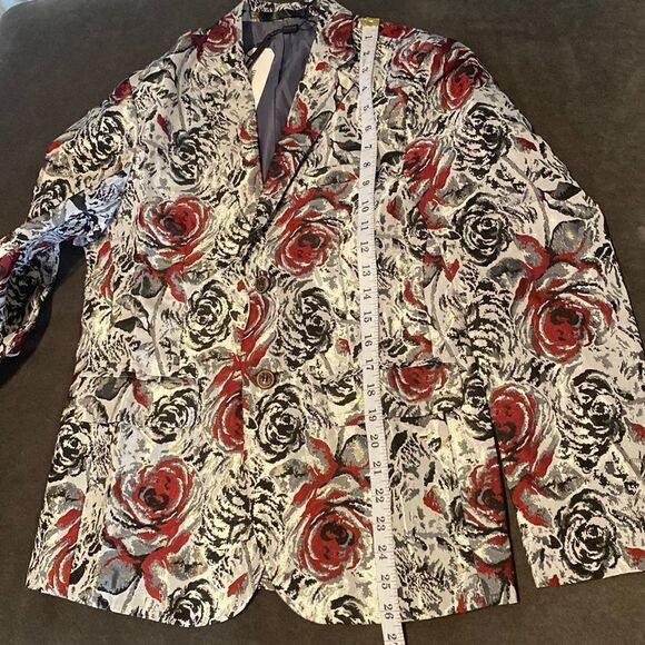 Men’s Single Breasted Floral Suit Blazer Jacket Size 34 NWT - Picture 8 of 9